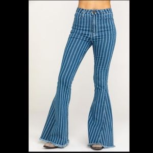 Show me your mumu striped bell bottoms